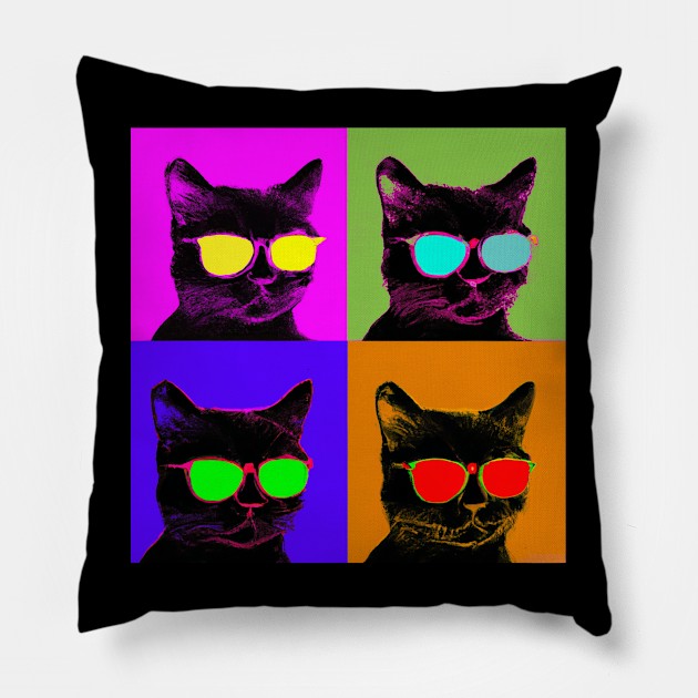 Warhol Cats Pillow by Bigrum P. Bear Designs