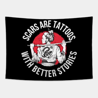 Scars Are Tattoos Funny Tattoo Gift Tapestry