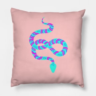 Neon Snakes on Pink Pillow