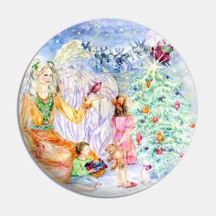 Christmas Tidings Holly Angel Pin