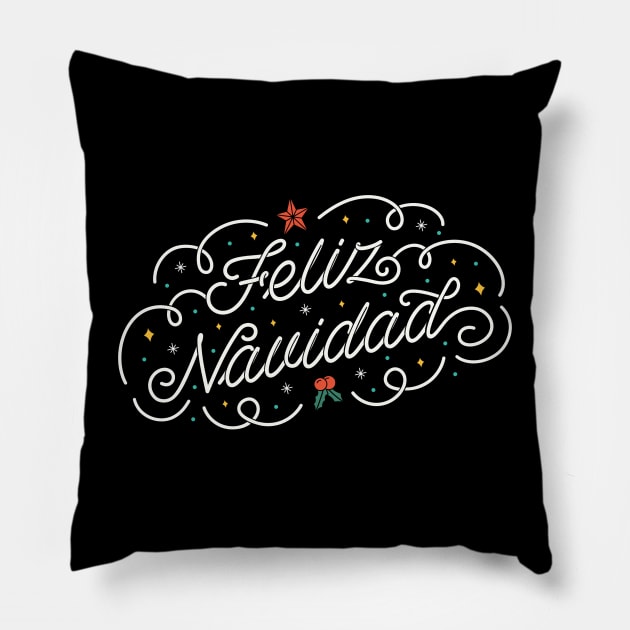 Feliz Navidad Pillow by JayD World