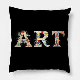 Floral ART Typography Pillow