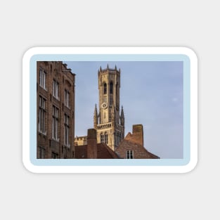 Belfry of Bruges blue sky Magnet