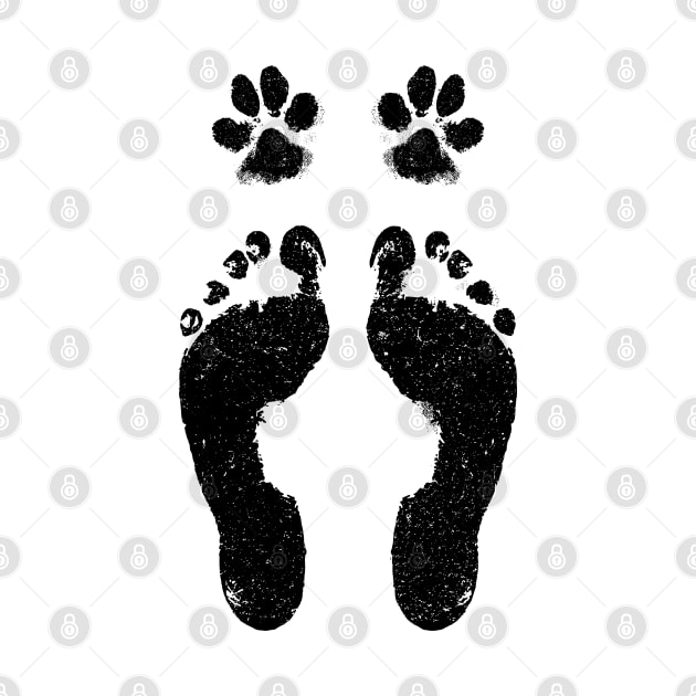 Cute Dog Lover Gift - Paw and Foot Prints by Elsie Bee Designs