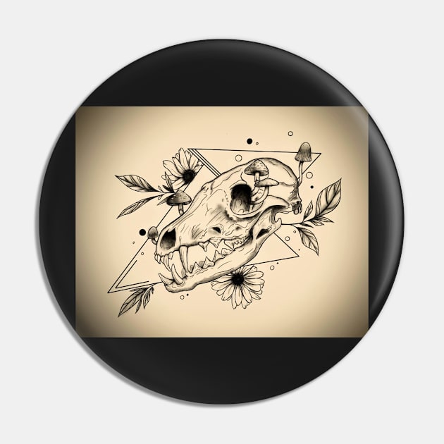 Fox skull Design Pin by AchillesHelios