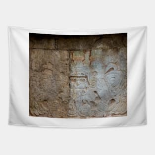 Mayan Stone Sculpture from Chichen Itza Tapestry