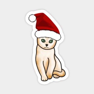 Orange Cat Christmas Magnet