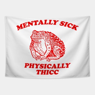 Mentally sick physically thicc Unisex Retro Cartoon T Shirt, Weird T Shirt, Meme T Shirt, Trash Panda Tapestry