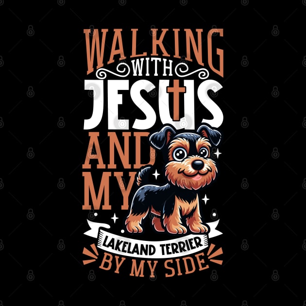 Jesus and dog - Lakeland Terrier by Modern Medieval Design