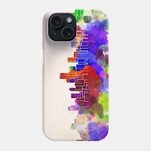 Bogota skyline in watercolor background Phone Case