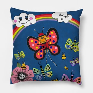 Butterfly Greetings Painting Pillow