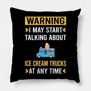 Warning Ice Cream Truck Trucks Pillow