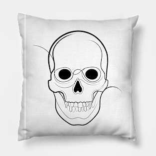 Skull Continuous Line Drawing Pillow