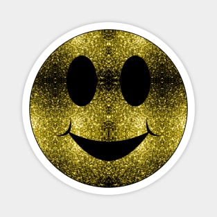 Sparkly Smiley Yellow Gold sparkles Magnet