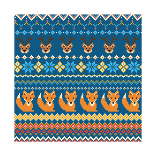 Festive Foxes and Deer T-Shirt