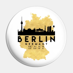 Berlin Germany Skyline Map Art Pin