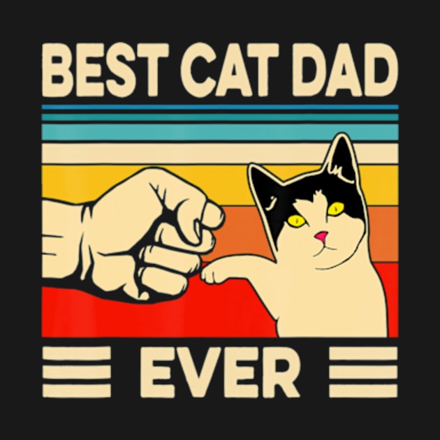 Best Cat Dad Ever Cat Dad Father Vintage by StuSpenceart