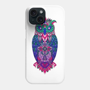 mr owl in ecopop pattern aesthetic art in rainbow colors Phone Case