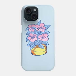 Blue and Pink Yellow Pot Plant Phone Case