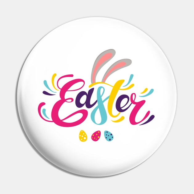 Happy Easter colorful logo Pin by Marysha_art