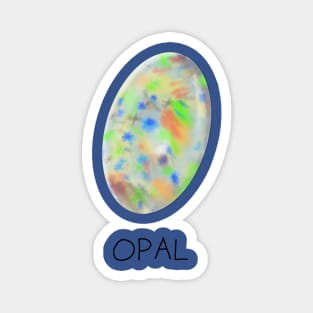 Opal Crystal October Birthstone Magnet