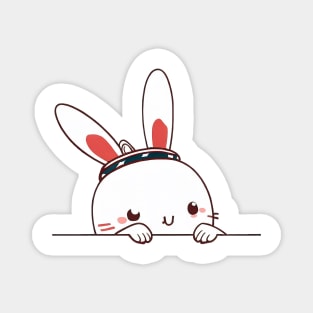 Sneaky japanese rabbit so cute Magnet