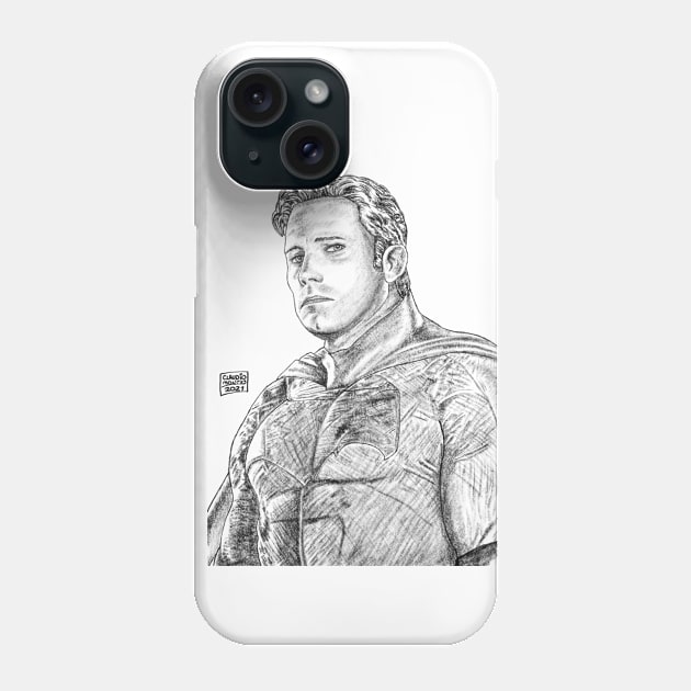 Ben Affleck Batman sketch style Phone Case by monkycl