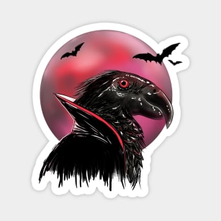 Dracula Parrot Blood Moon Illustration Magnet