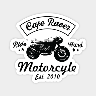 Motorcycle Caferacer Est 2010 White Magnet