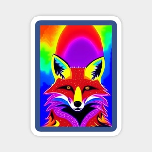 BEAUTIFUL THOUGHTFUL RAINBOW FOX Magnet