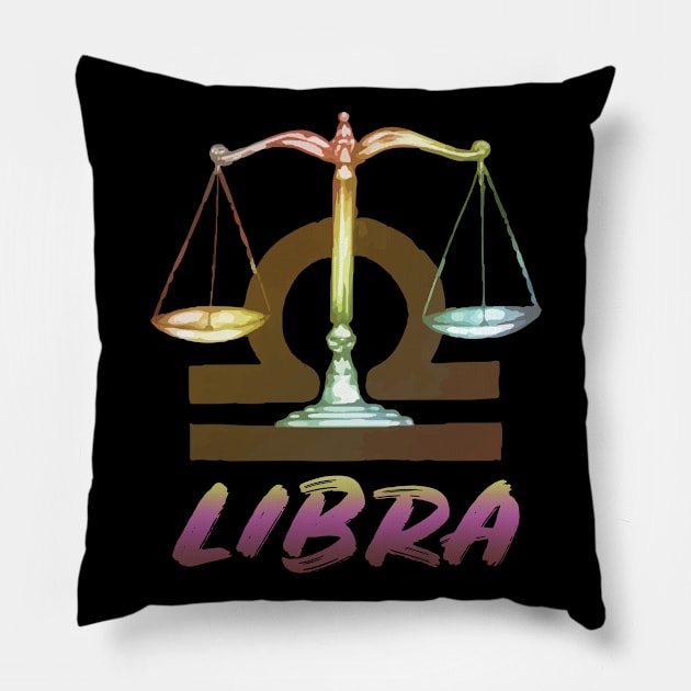 Libra horoscope Pillow by BeDesignerWorld