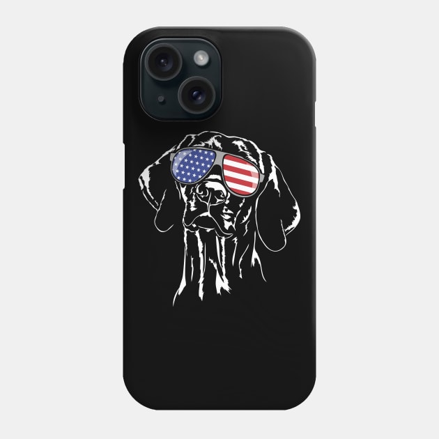 Proud Hungarian Vizsla American Flag sunglasses patriotic dog Phone Case by wilsigns