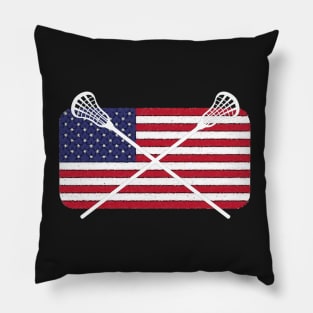 Lacrosse USA American Flag Pillow