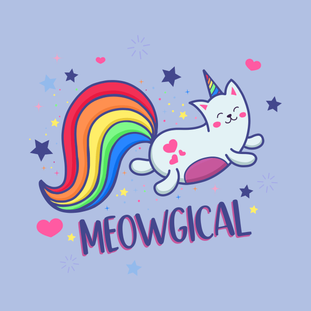 Meowgical Magical Rainbow Kitty Cat Unicorn by LittleBunnySunshine