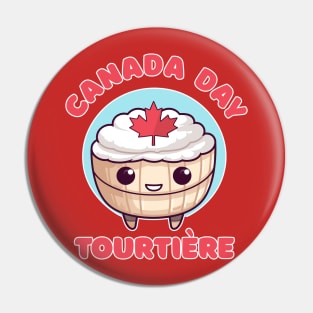 Canada Day Funny Kawaii Tourtière Pin