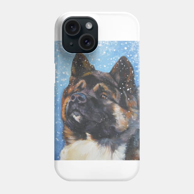 Akita Fine Art Painting Phone Case by LASHEPARD