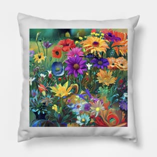 Flowers in beautiful  garden Pillow