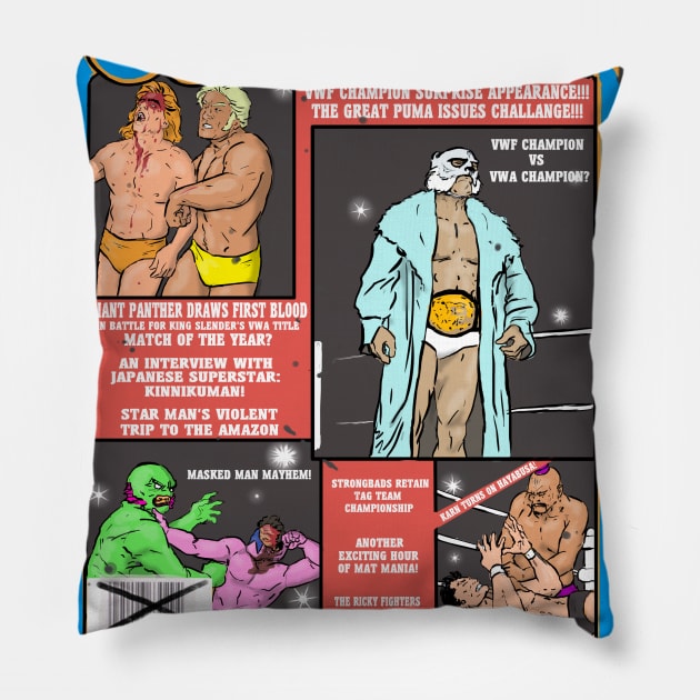 Pro Wrestling NESPWI Pillow by PickledGenius