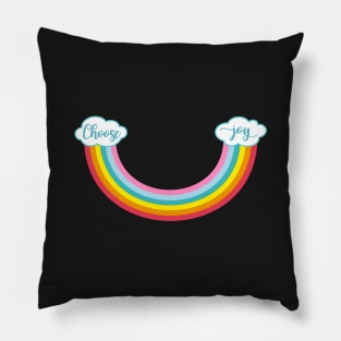 choose joy, rainbow smile Pillow