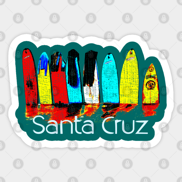 Surf Santa Cruz Distressed Style Santa Cruz Sticker Teepublic Au Unique santa cruz stickers designed and sold by artists. teepublic