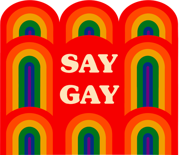 Say Gay Kids T-Shirt by Obstinate and Literate