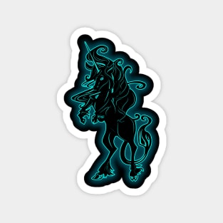 Glowing black Unicorn Magnet