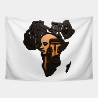 Africa Map Art Tapestry