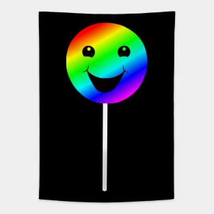 Smiling Rainbow Lollipop Tapestry