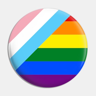 LGBTQ+ Pride Flag with Trans Pride Flag Pin