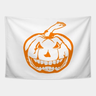 Scary Orange Pumpkin Tapestry