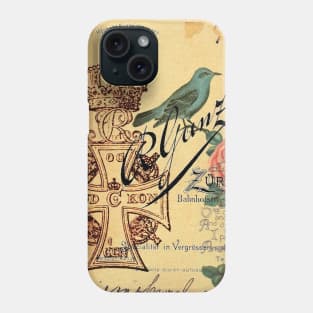 dark academia jubilee vintage cross french bird botanical Phone Case