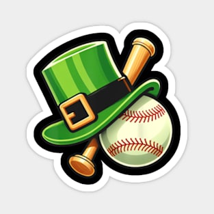 Boys Baseball St Patricks Day Ball Leprechaun Catcher Magnet