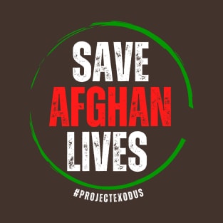 Save Afghan lives circle (dark background) T-Shirt