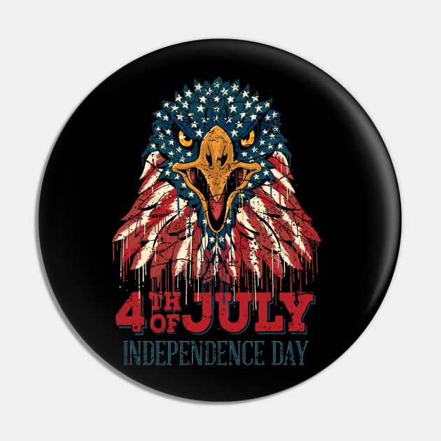 4th of July Independence Day Eagle Pin by RockabillyM